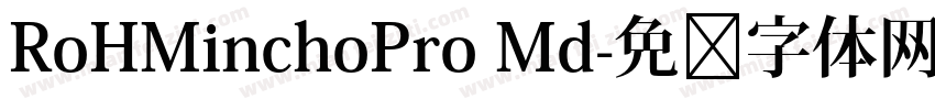 RoHMinchoPro Md字体转换